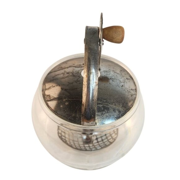 Vintage 1930 -40s Androck Egg Mayo Mixer Glass & Metal With Wooden Handle - Picture 3 of 11